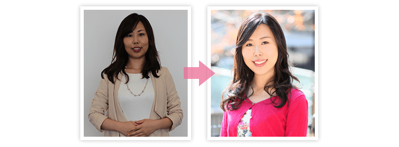 お見合い写真のBEFORE/AFTER例