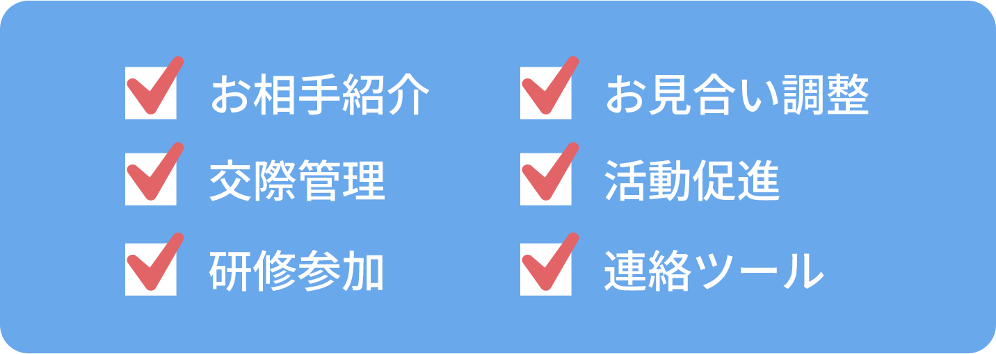 会員の入会から成婚までをシステムでフルサポート