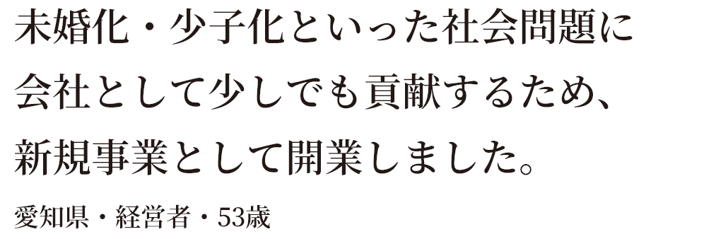 社会問題を企業として貢献したい